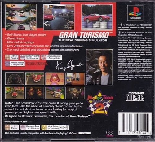 Gran Turismo + Motor Toon Grand Prix 2 - PS1 (B Grade) (Genbrug)